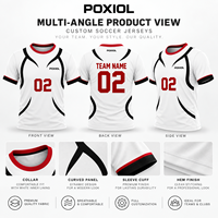 Maillot de football personnalisé respirant à séchage rapide avec panneaux incurvés, sublimation, nom et numéro personnalisés, service OEM et ODM