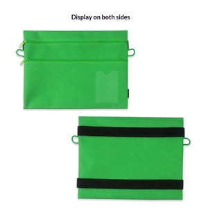 Trousse de rangement zippée en tissu vert pour fournitures scolaires et de bureau, idéale pour la classification et le rangement de fournitures. - Product Image 4