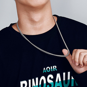 Collier chaîne <span class=keywords><strong>gourmette</strong></span> cubaine en acier inoxydable 316L gravé pour femme, bijoux de mode inaltérables, accessoires étanches - Product Image 6