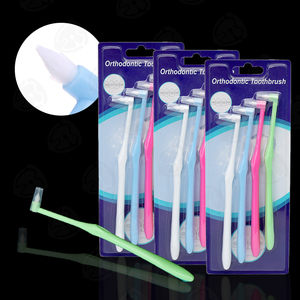 Nettoyage en profondeur touffe unique brosse à <span class=keywords><strong>dents</strong></span> à poils coniques doux soins des prothèses dentaires brosse interdentaire orthodontique - Product Image 1