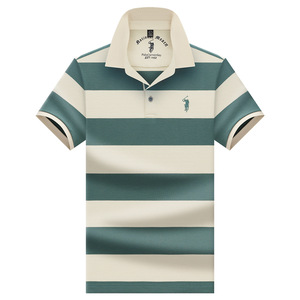 Camisa de Verano para Hombre, Manga Corta, Algodón Teñido, Rayas, Cuello con Bordado de Logotipo <span class=keywords><strong>Paul</strong></span>, para Jóvenes y Adultos, Estilo Business - Product Image 5
