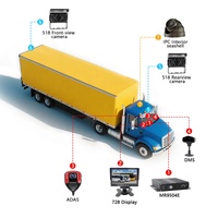 Sistema de Cámara DVR Móvil 4G de 360 Grados para Camión/Autobús, Cámara de Visión Trasera/Lateral, Kit GPS WiFi, Monitor 1080P AHD