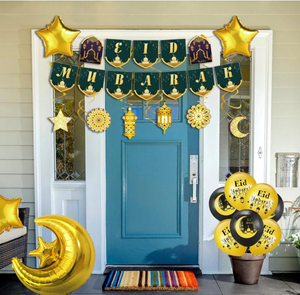 Ramadan 2023 EID Mubarak décor ballon bannière suspendue étoile <span class=keywords><strong>lune</strong></span> tourbillons et décoration de gâteau pour jardin famille restaurant eid fournitures - Product Image 3