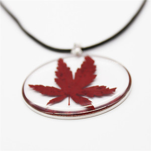 Collana con Foglia di Acero Rosso Essiccata Autunnale in Resina, Souvenir Canadese in Argento 45mm, Regalo Ideale per Lei - Product Image 6