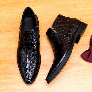 Bottines Chelsea pour hommes, nouvelle collection, best-seller, style automne, en cuir à motifs, pour affaires, formelles, légères - Product Image 4