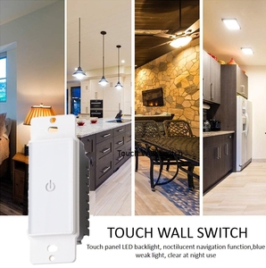 Fabricante de interruptores Barep Interruptor de luz con <span class=keywords><strong>sensor</strong></span> táctil de pared eléctrica con conexión a tierra <span class=keywords><strong>LED</strong></span> de 5 amperios - Product Image 2