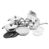 Ensemble de casseroles en acier inoxydable à large bord, fonctionnant sur piles, pour la cuisine, avec couvercle thermique