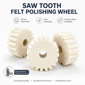 Disque de polissage en feutre de <span class=keywords><strong>laine</strong></span> sur mesure pour finition de surface de précision et polissage des bords, roue de polissage en feutre à dents de scie - Product Image 3
