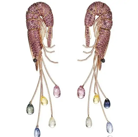 Orecchini grossi orecchini con strass rosa placcati in oro 18 carati orecchini pendenti da donna colorati con zirconi