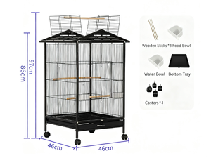 Cages à oiseaux en fer coulissant horizontal grandes cages à oiseaux pliables expédition facile pour perroquet <span class=keywords><strong>Cage</strong></span> confortable en fil d'acier inoxydable - Product Image 5