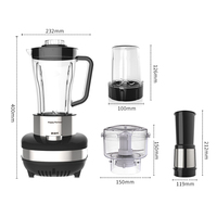 HappyPartner Multifonctionnel 4-en-1 Juicer Blender Blender Haute Qualité Food Blender Juicer Grinder Smoothie Maker