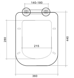 HUANGBO Luxury Bathroom <strong>Toilet</strong> Accessories PP Plastic Material Square Shape Soft Close <strong>Seat</strong> Cover Lid <strong>Quick</strong> <strong>Release</strong> for Home Use - Product Image 3