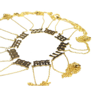 Collar de cadena con colgante de número de Ángel para mujer, material de acero inoxidable chapado en oro de 18k, <span class=keywords><strong>000</strong></span>, <span class=keywords><strong>111</strong></span>, <span class=keywords><strong>222</strong></span>, 333, 444, 555, 666, 777, 888, 999 - Product Image 1