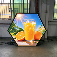 Écran d'affichage LED numérique hexagonal plat personnalisable avec télécommande pour publicité, dimensions P 1.86, P 2.0, P 2.5