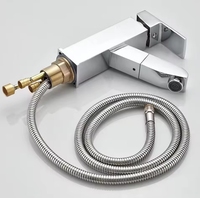 Robinet de salle de bain moderne en acier inoxydable, extractible, monotrou, avec capteur sans contact, pour eau chaude et froide, mitigeur à poignée unique et valve en céramique