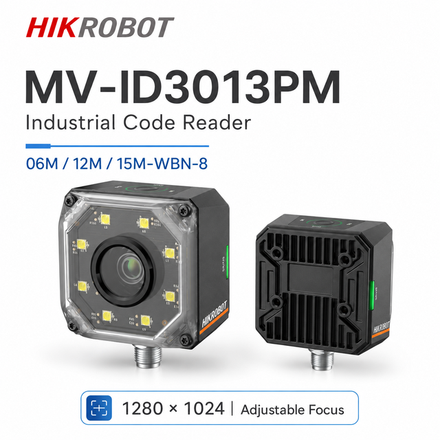 Hikrobot MV-ID3013PM 06M 12M 15M WBN-8 Fixed Mount Industrial Barcode Reader with Adjustable Focus