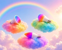 Ampoule JINK RGB+CCT intelligente compatible Matter, LED E14 E27 G10, contrôle vocal via application WiFi, CRI90, 800 lumens, changement de couleur, intensité variable, pour la maison