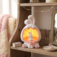 Veilleuse USB en forme de dessin animé mignon pour animaux de compagnie, lampe de table créative pour chambre à coucher, décoration artisanale en résine, éclairage d'ambiance, petit cadeau festif en gros