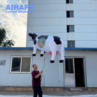 Marionnette gonflable personnalisée de vache laitière de 2 m de long pour l'affichage d'activités commerciales