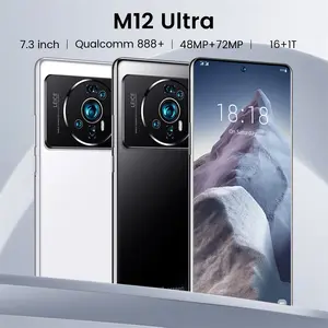Latin amerika M12 Ultra Smart5G uluslararası Edition için popüler telefon 16GB + 1TB büyük bellek telefon 7300mah batterycell