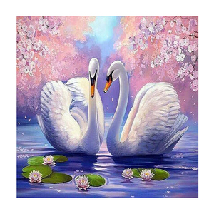 Nova Chegada Artesanato DIY Broca Completa Diamante Arte Pintura Cisnes 5d Pintura Diamante Fotos Decoração Para Casa