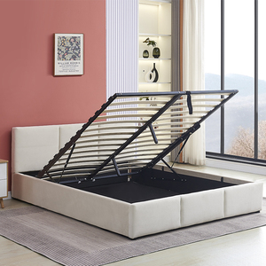 Venta al por Mayor de Fábrica, Cama de Plataforma Tapizada de Estilo Europeo Personalizada y Económica con Almacenamiento - Product Image 2