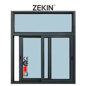 ZEKIN taille personnalisée Style européen verre de sécurité teinté écran magnétique fenêtre coulissante moderne en alliage d'aluminium piste antidérapante - Product Image 1