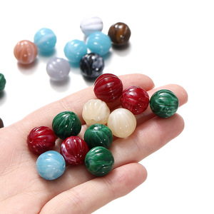 Perles en acrylique en forme de fleur, 12 mm, rondes, en vrac, pour la création de bijoux, avec trou, en stock - Product Image 2