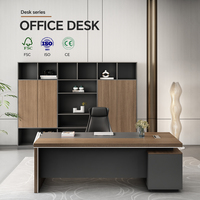Bureau de direction en bois en forme de L moderne en gros, bureaux en bois OEM, table de direction pour bureau moderne