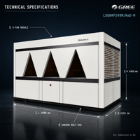 Refroidisseur d'air modulaire Gree, haute efficacité, inverseur, faible bruit, refroidissement commercial pour hôtel, bureau, centre commercial, hôpital