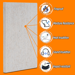لوح ألياف الأسمنت 1220 مم * 2440 مم للجدران الداخلية، لوح أسمنت مقوى بالألياف مقاوم للحريق 4 أقدام * 8 أقدام - Product Image 2