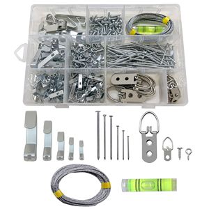 274Pcs Metal <b>Hook</b> Set D Type Rings Triangular Eyelets Screws Hangers Leveling Kit For Home Storage Organization - Product Image 1