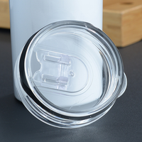 20 oz maigre glitter acier inoxydable vide sublimation blanc verre à vin