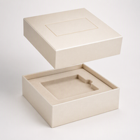 Boîte rigide en carton gris écologique, étiquetée sous marque privée, avec insert en EVA pour coffret cadeau de maquillage et cosmétiques, couvercle et base inclus.