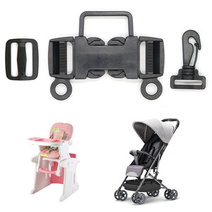 Hebilla de seguridad de cinco puntos de 25 mm, cuerpo recto de plástico para cinturón de seguridad de silla de paseo y trona - Product Image 4
