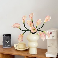 Bunga Calla Lily Buatan dari Karet Lembut, Realistis, Ringan, Anti-Bakteri untuk Dekorasi Rumah & Hotel
