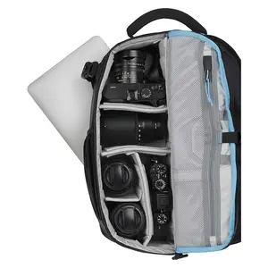 相机，视频包数码齿轮相机背包 (22L +) 时尚男女通用拉链软背相机背包