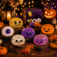 Jouet Squishy Halloween en forme de boule, doux, à remontée lente, anti-stress, sensoriel, mignon, en forme de citrouille, nouveauté, cadeau de fête