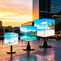 Affichage LED en cube 3D multi-faces P1.53 P1.86 P2 P2.5 pour l'extérieur, écran LED cube 5 faces HD pour la publicité vidéo lors d'événements