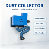 Extracteur de fumées de soudage certifié CE, équipement de nettoyage d'air et collecteur de poussière en stock pour travaux de découpe et de meulage