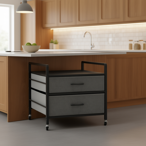 Mini Refrigerador con 2 Cajones, Gris, Mueble de Cocina Independiente, Unidad de Sobremesa - Product Image 2