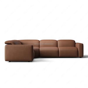 Sillón Reclinable Modular de Cuero FERLY, Seccional en Forma de L de 4 Piezas para Muebles de Sala de Estar - Product Image 6