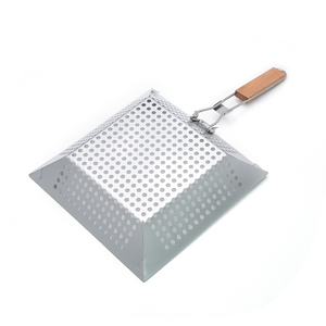 Cesta para Asar de Lujo, Cesta para Asar de Acero Inoxidable con Mango de Madera, Accesorio de Cocina Duradero para Barbacoa, para Parrillas de Carbón y Gas - Product Image 2