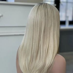 Parrucche anteriori in pizzo con capelli umani Prepuckled taglio <span class=keywords><strong>corto</strong></span> e capelli lisci 613 europei parrucca Top in seta Remy parrucche capelli umani - Product Image 5