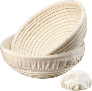 Hot Selling Wholesale Customized Handmade Eco-Friendly Rattan <b>Bread</b> Proofing <b>Basket</b> Round Fermentation Set with Opp Bag - Product Image 1