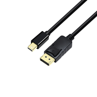 Câble adaptateur multi-écrans Mini DP DP plaqué or avec gaine en PVC et blindage tressé 4K 3D audio/vidéo pour lecteur DVD, ordinateur, caméra