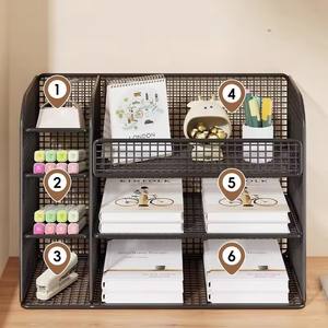 Artesanía hueca de metal Papelería coreana Almacenamiento y arreglo de escritorio - Product Image 3