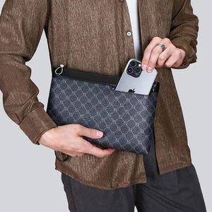Sac à main pour homme, fermeture éclair, léger, imperméable, antivol, portable, doublure en polyester, design tendance, matériau PU - Product Image 1