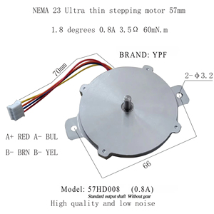 Ypf <span class=keywords><strong>NEMA</strong></span> 23สเต็ปมอเตอร์กลมบางพิเศษ1.75V 8mN M พร้อมเกียร์ไฮบริด Nema23แพนเค้กแบนที่มีรูปแบบกลมสำหรับเครื่อง CNC - Product Image 6