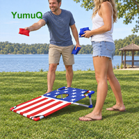 Ensemble de jeu de cornhole portable YumuQ en PVC, taille réglementaire 3 x 2 pieds, jeu de cornhole d'extérieur pour pelouse avec sacs de haricots et étui de transport